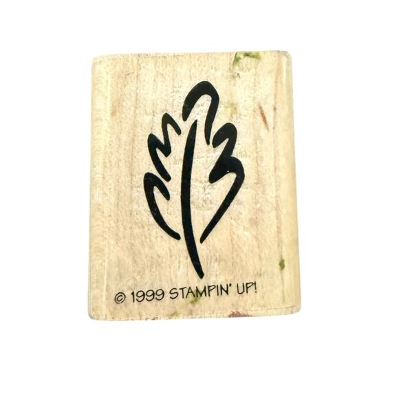 Stampin Up! Vintage 1999 Single Leaf Rubber Stamp - Picture 1 of 3